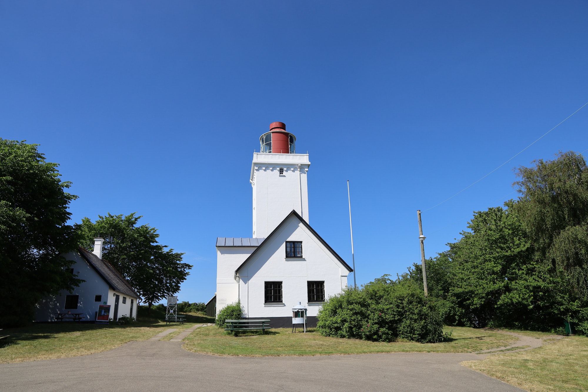 Nakkehoved Lighthouse against the blue sky